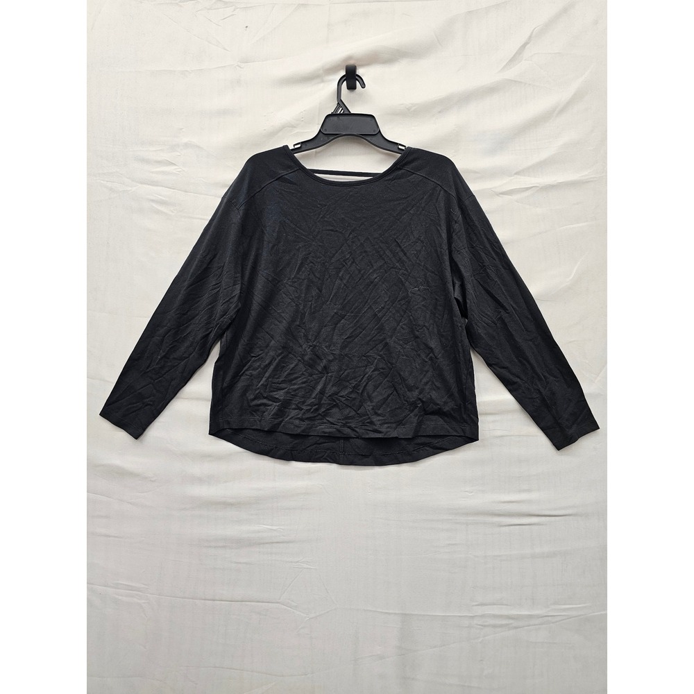 Member's Mark Womens Keyhole Active Tee Black Cotton Blend Workout Size Small